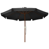 Garden Parasol with Wooden Pole 330 cm Anthracite 47214