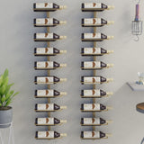 ZNTS Wall-mounted Wine Rack for 10 Bottles 2 pcs Gold Metal 340907