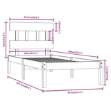 Bed Frame without Mattress White 90x200 cm Solid Wood 3104724