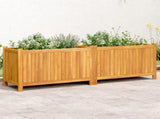 Garden Planter with Liner 153x38.5x50 cm Solid Wood Acacia 366442