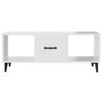 ZNTS Coffee Table High Gloss White 102x50x40 cm Engineered Wood 812705