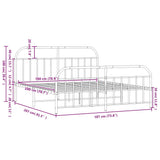 Metal Bed Frame without Mattress with Footboard Black 180x200cm 353657