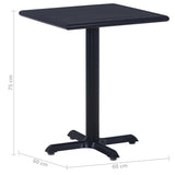 Garden Table Black 60x60x75 cm 49469