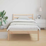 Bed Frame Brown 215.5 x 95.5 x 69.5 cm Solid Pine Wood 869762