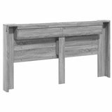 Storage Headboard with LED Grey Sonoma Engineered Wood 3418698