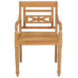Garden Chair Set of 2 Brown Teak wood Standard Durable 43051