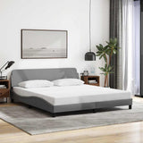 Bed Frame "Dover" Light Grey 183x213 cm Fabric 373304