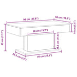 ZNTS Black Oak Coffee Table - 96x50x45 cm, Made from Engineered Wood 862624
