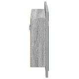 LED Mirror Cabinet Grey Sonoma 60x12x45 cm Engineered Wood 822842