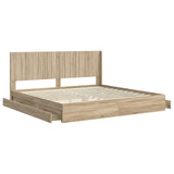 Bed Frame with Storage and Headboard Sonoma Oak 180 x 200 cm 3414003