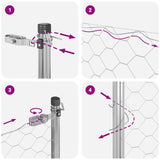 Fence Post Silver 25 x 1 m Steel 3352955