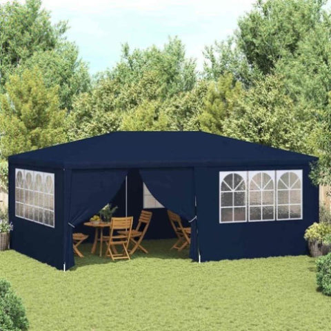 Professional Party Tent with Side Walls 4x6 m Blue 90 g/m 48528
