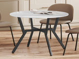 Dining Table, Round Kitchen Table with Black Legs for Living Room, Dining Room 90 x 76 cm, High T3398P423544