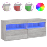 TV Wall Cabinet with LED Lights Grey Sonoma 100x30x40 cm 837216