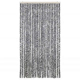 Fly Curtain Grey and Black and White 100x200 cm Chenille 377336