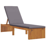 Sun Lounger Reclining Brown 200 x 55 x 94cm Solid Acacia wood 4108116