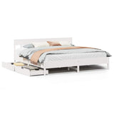 Bed Frame without Mattress White 180x200 cm Super King Solid Wood Pine 3301858