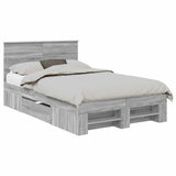 Bed Frame Grey Sonoma 120 x 200 cm Engineered Wood 3408779