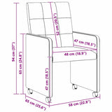 Dining Chairs with Wheels 2 pcs Pink 58 x 65 x 94 cm Fabric 42017838