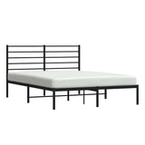 Metal Bed Frame without Mattress with Headboard Black 140x200cm 352320