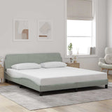 Bed Frame "Dover" Light Grey 183x213 cm Velvet 373306