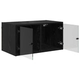 Wall Cabinets 2 pcs Black Oak 68 x 37 x 35 cm Engineered Wood 882918