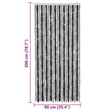 Fly Curtain Grey and Black 90x200 cm Chenille 377327