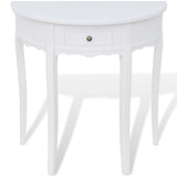 Console Table with Drawer Half-round White 241530