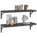 Wall Shelves 2 pcs 75x23.5 cm Black Stainless Steel 3214516
