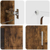 Sideboard FLORIN Smoked Oak 55.5 x 29 x 100 cm Engineered Wood 880256