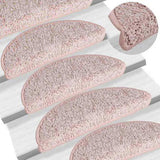 Stair Mats 15 pcs 56x17x3 cm Light Pink Half Round 322376