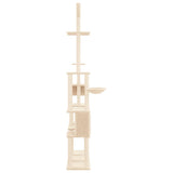 Cat Tree with Sisal Scratching Posts Cream 279 cm 171615