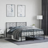 Metal Bed Frame without Mattress with Footboard Black 140x200cm 374456