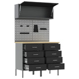 Work Cabinet Set with Drawer with Shelf Manual 5 pcs Black 3321422