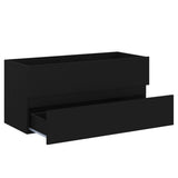 Sink Cabinet with Built-in Basin Black Engineered Wood 3071568