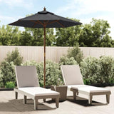 Garden Parasol with Wooden Pole Black 196x231 cm 363165