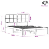 Bed Frame with Upholstered Headboard Whitewash and Light Grey 904084
