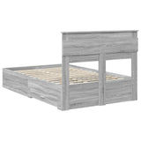 Bed Frame with Drawer Grey Sonoma 135 x 190 cm Engineered Wood 3410000