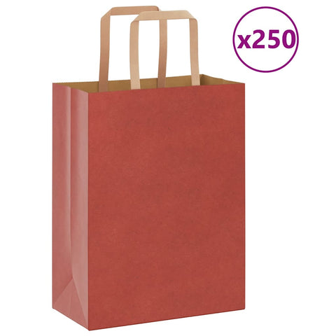 ZNTS Paper Bags 250 pcs with Handles Red 21x11x28 cm 4101979