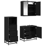 Bathroom Furniture Set 3 pcs Black Oak Engineered Wood 3402425