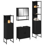Bathroom Furniture Set with Door 4 pcs Black 33 x 33 x 185.5 cm 3334414
