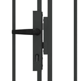 Fence Gate ASSEN 401 x 175.5 cm Steel Grey Lockable 42008942