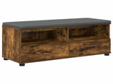Hall Bench with Cushion with Drawer Smoked Oak 100 x 38 x 46 cm 891468