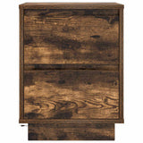 Bedside Cabinet with LED Lights Smoked Oak 38x34x50 cm 861291