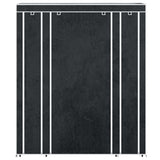 Fabric Wardrobe with Compartments and Rods 45x150x176 cm Black 240495