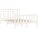 Bed Frame without Mattress White 140x200 cm Solid Wood Pine 3192882