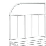 Metal Bed Frame without Mattress with Footboard White 160x200cm 353705