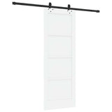 Sliding Door White and Black 73.5 x 198.5 cm Solid Pine Wood 3333523