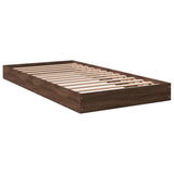 Bed Frame without Mattress Brown Oak 100x200 cm Engineered Wood 842062