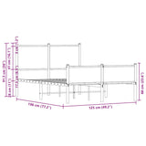Metal Bed Frame without Mattress Smoked Oak 120x190 cm Small Double 4007847
